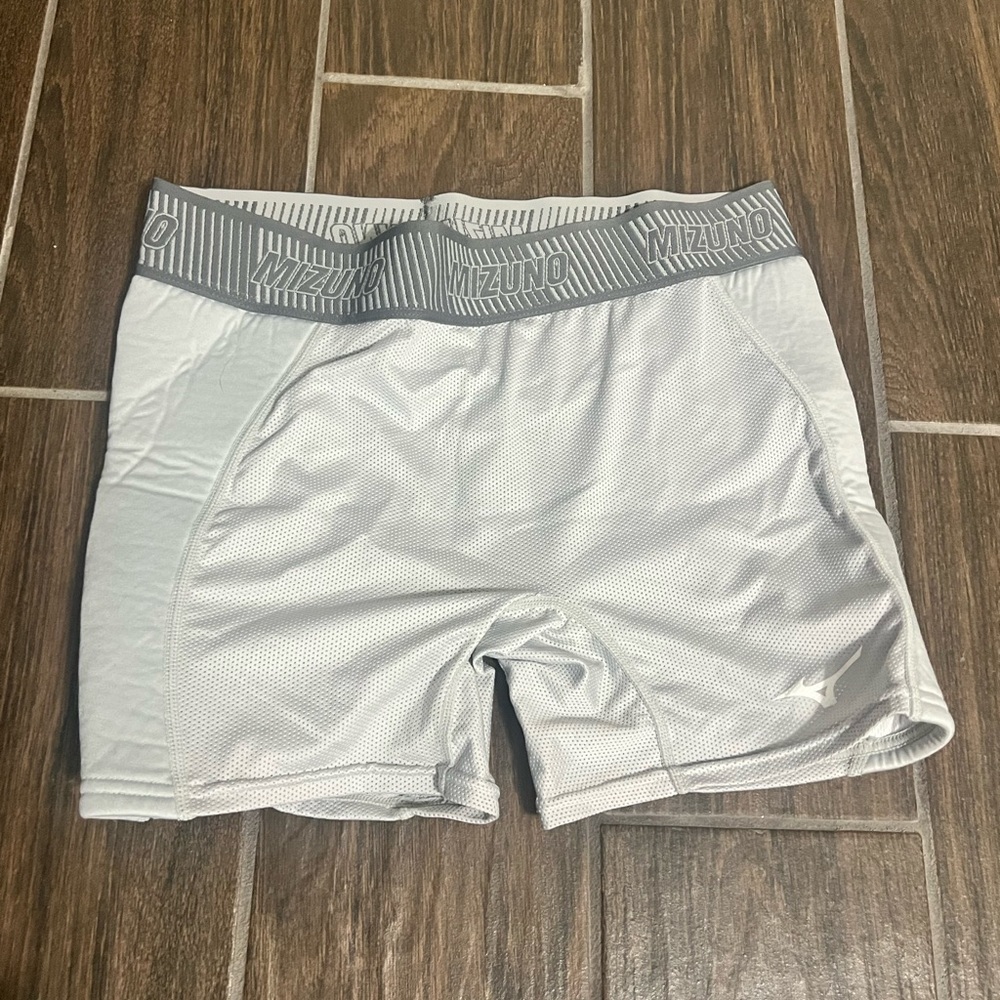 Mizuno Gray Performance Athletic Sliding Shorts